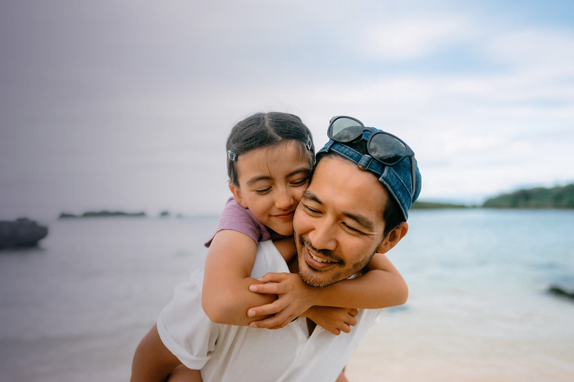 person relaxing by the water